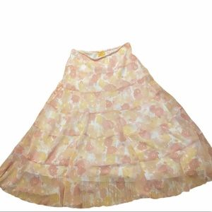 RUBY RD. pull on floral long skirt size 10